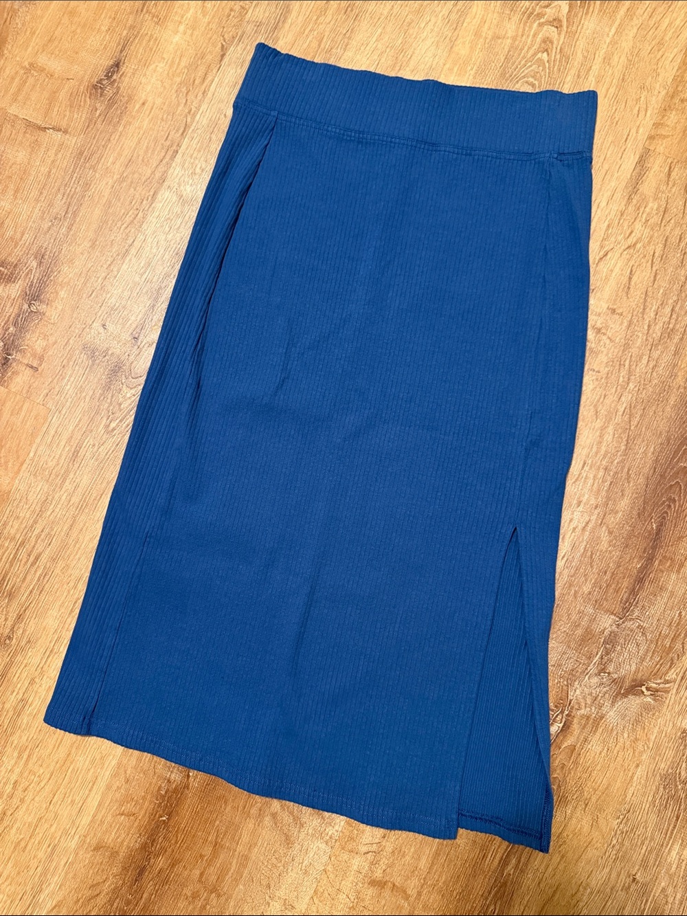 Pact Ribbed Midi Skirt with Side Slit